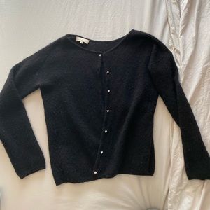 Sezane black button up sweater - buttons worn in front OR back!